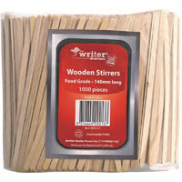 writer breakroom eco wooden stirrer 140mm natural pack 1000
