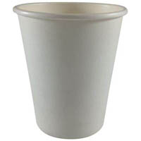 writer breakroom disposable single wall paper cup 8oz white carton 1000