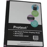 protext display book non-refillable insert cover 40 pocket a4 black