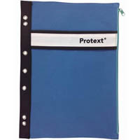 protext binder buddy nylon pencil case with zipper 7 holes 330 x 230mm blue