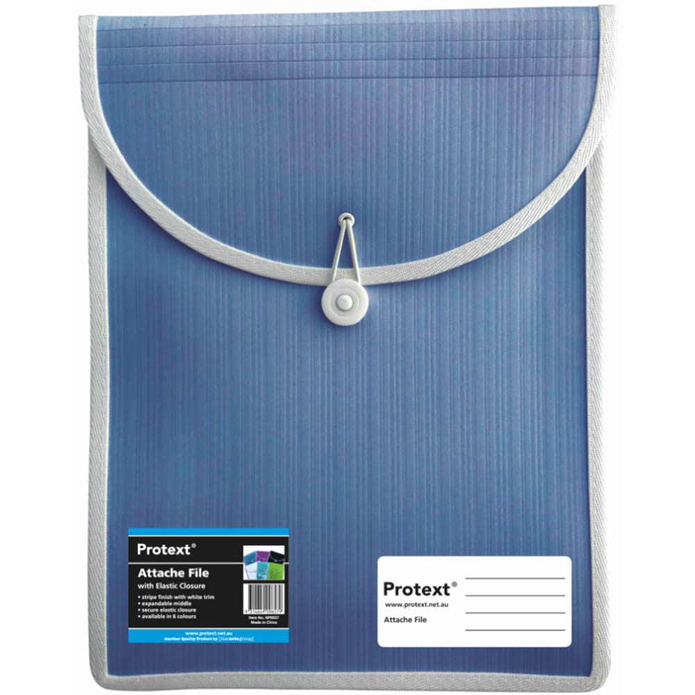 Image for PROTEXT ATTACHE FILE CASE ELASTIC CLOSURE A4 BLUE from Ezi Office Supplies Gold Coast