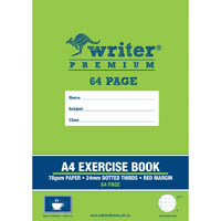 writer premium exercise book dotted thirds 24mm 70gsm 64 page a4 coffee cup