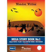 writer premium mega story book no.1 14mm dotted thirds 80gsm 64 page 330 x 240mm wonder 3