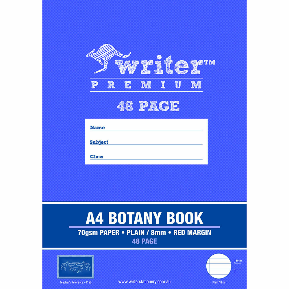 Image for WRITER PREMIUM BOTANY BOOK 70GSM 48 PAGE A4 CRAB from Mackay Business Machines (MBM) Office National