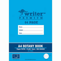 writer premium botany book ruled 8mm 64 page a4 pig