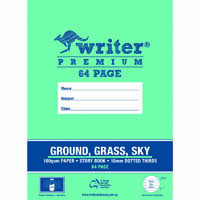 writer premium story book dotted thirds 18mm 100gsm 64 page a4 ground/grass/sky