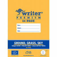 writer premium project book plain/ dotted thirds 24mm 100gsm 64 page a4 ground/grass/sky