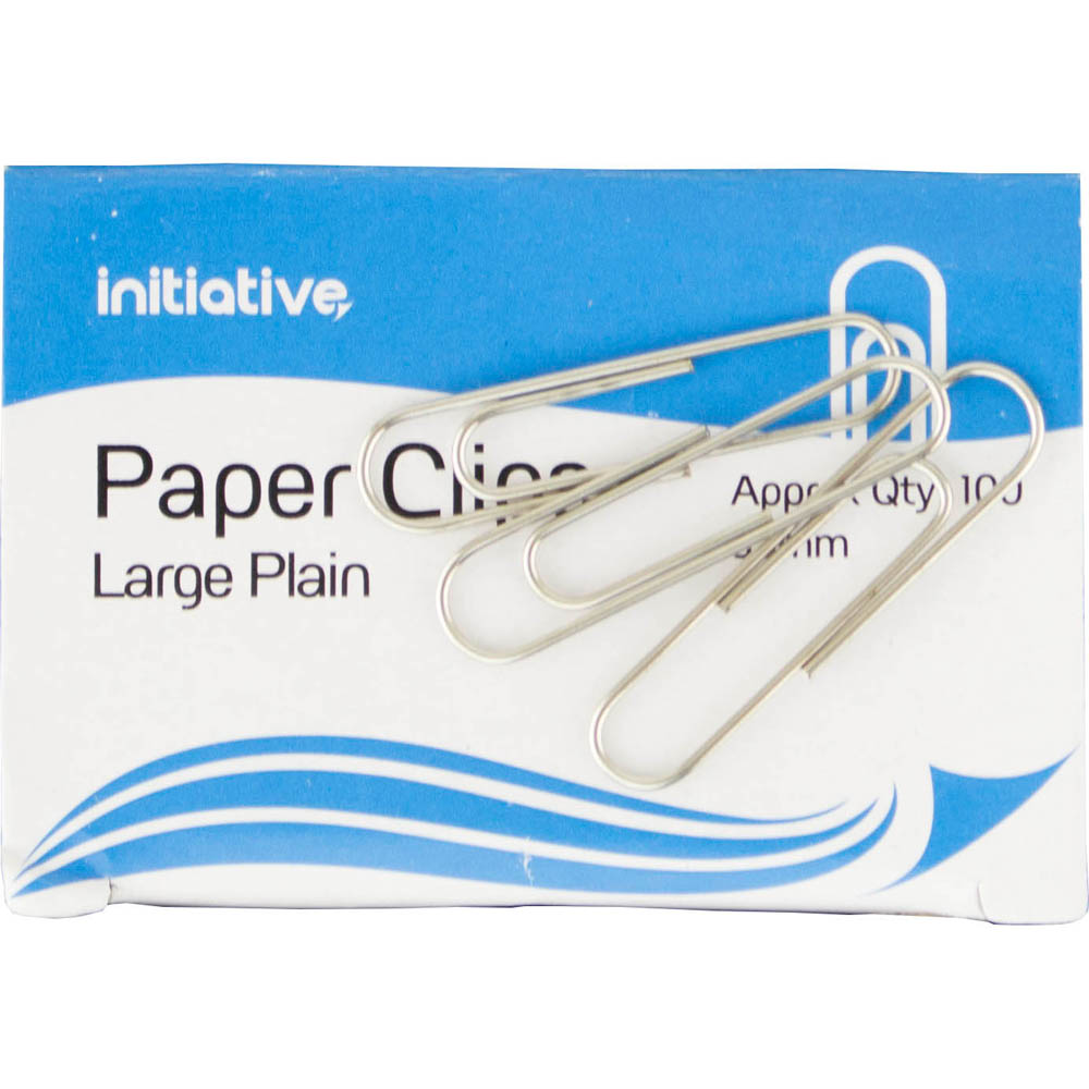 Image for INITIATIVE PAPER CLIP LARGE PLAIN 33MM PACK 100 from Emerald Office Supplies Office National