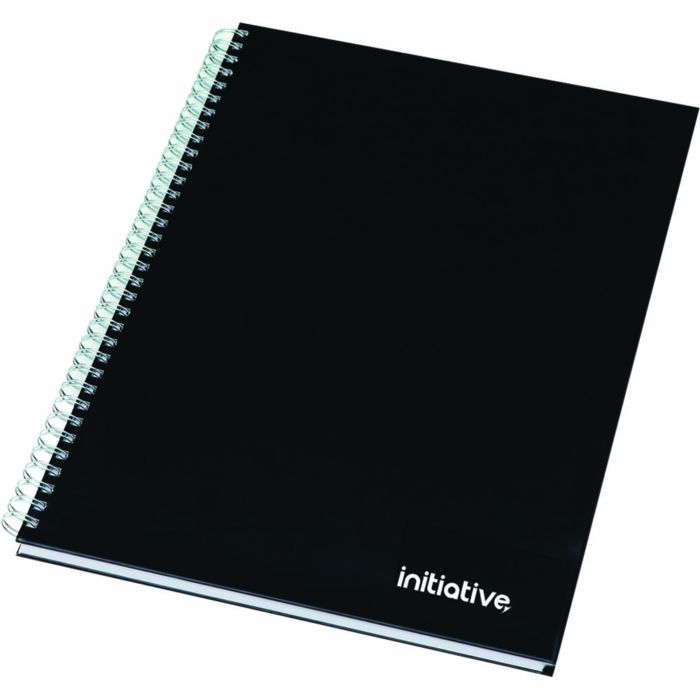 Image for INITIATIVE TWINWIRE NOTEBOOK HARD COVER 160 PAGE A5 BLACK from Surry Office National