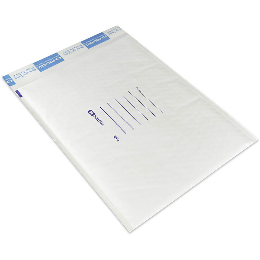 Image for POLYCELL MAIL TUFF BUBBLE MAILER BAG 50MM FLAP 215 X 280MM WHITE CARTON 100 from Our Town & Country Office National
