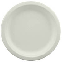 earth eco plates round 230mm white pack 25