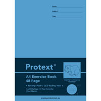 protext exercise book qld botany ruled year 1 24mm 70gsm 48 page 297 x 210mm wombat assorted