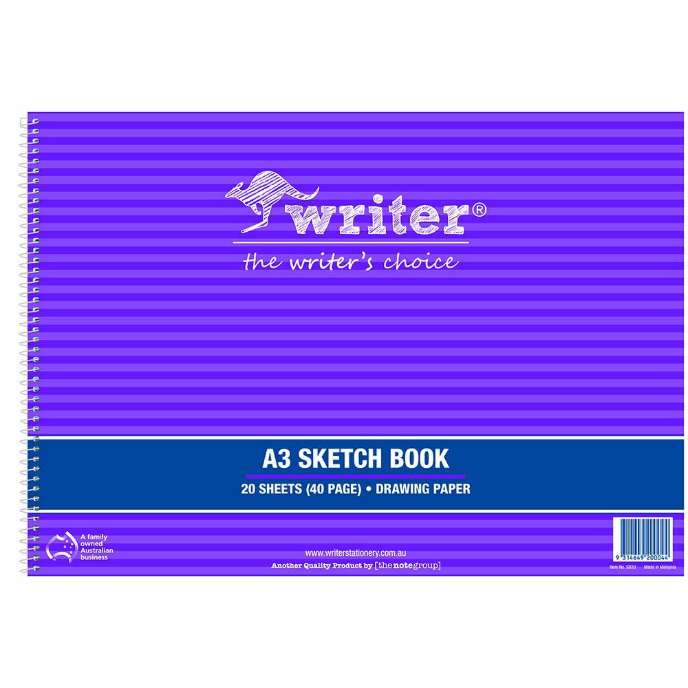Image for WRITER SKETCH BOOK SIDE OPEN 110GSM 40 PAGE A3 from Paul John Office National
