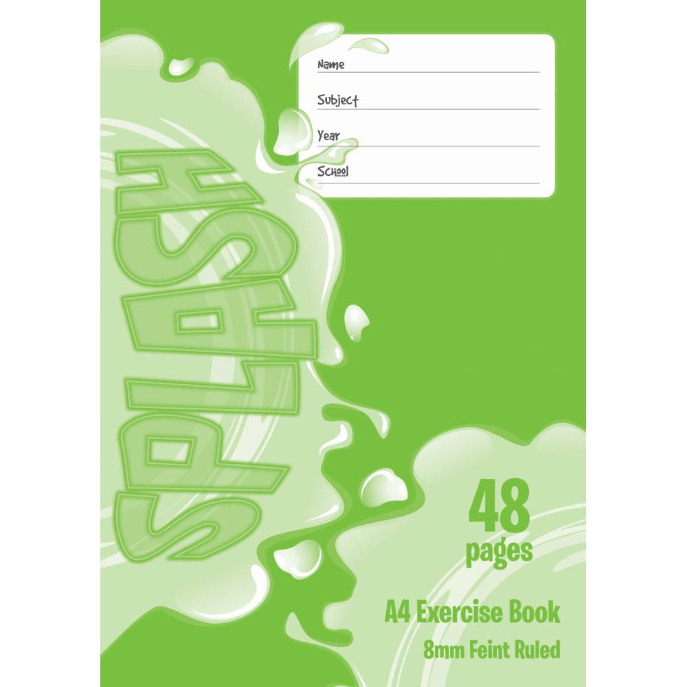 Image for SPLASH EXERCISE BOOK 8MM RULED 60GSM 48 PAGE A4 from OFFICE NATIONAL CANNING VALE