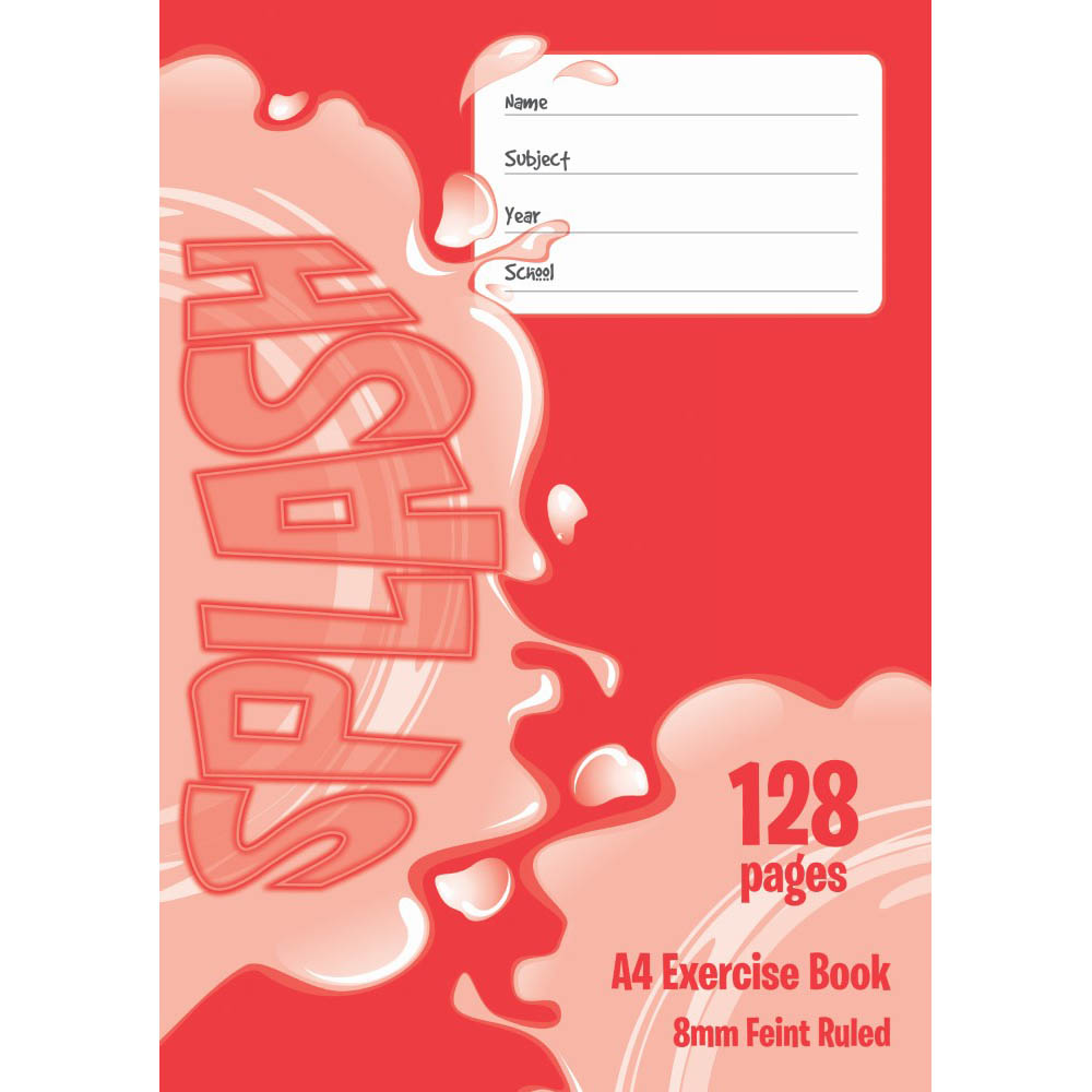 Image for SPLASH EXERCISE BOOK 8MM RULED 60GSM 128 PAGE A4 from Office National Hobart
