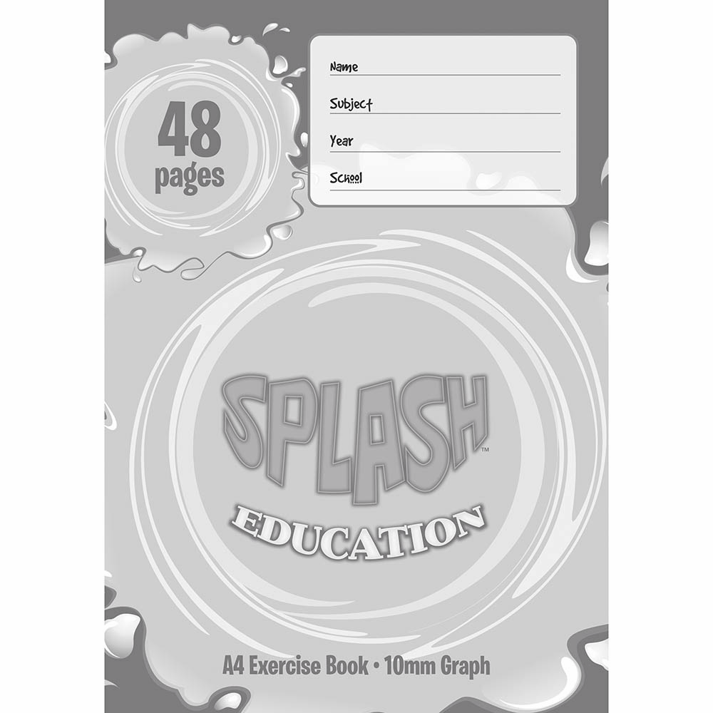 Image for SPLASH EXERCISE GRAPH BOOK 10MM 60GSM 48 PAGE A4 from Surry Office National