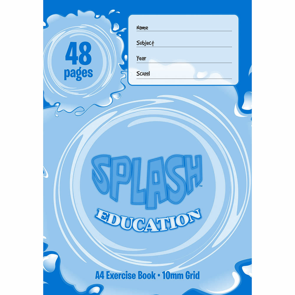 Image for SPLASH EXERCISE GRID BOOK 10MM 60GSM 48 PAGE A4 from Surry Office National