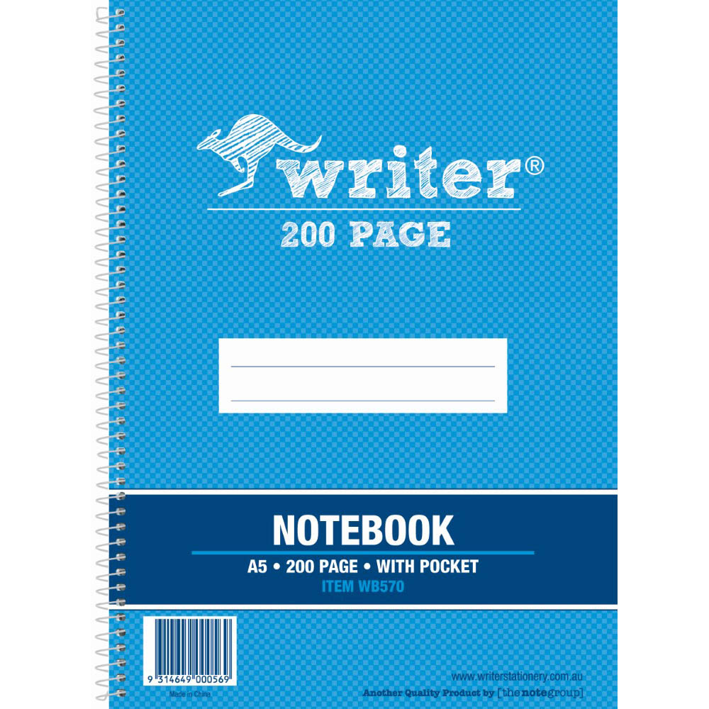 Image for WRITER SPIRAL NOTEBOOK 200 PAGE 60GSM A5 from Discount Office National