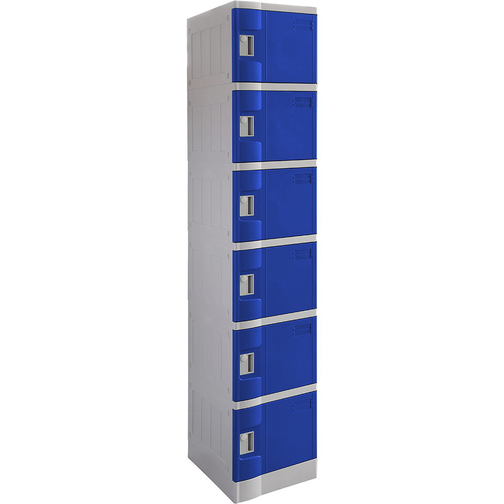 STEELCO ABS PLASTIC LOCKER 6 DOOR 380 X 500 X 1940MM BLUE |  | 7073412
