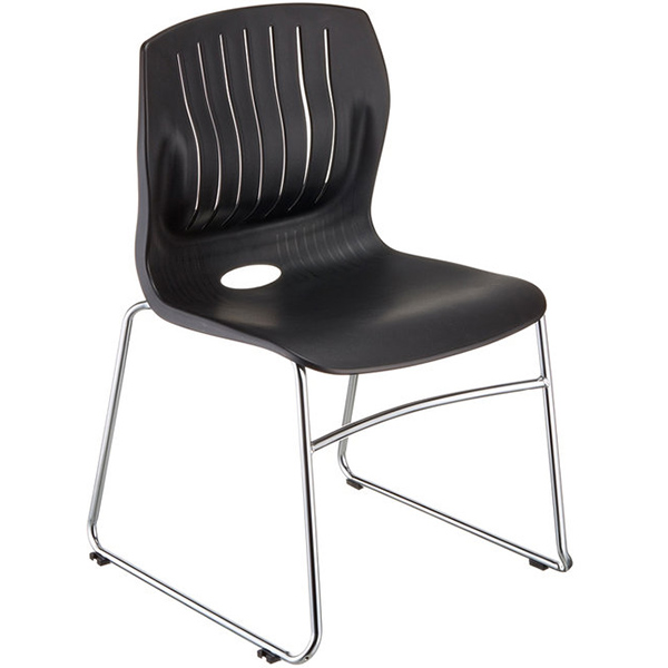 Image for STEELCO CURVE VISITOR CHAIR SLED BASE BLACK from Angletons Office National