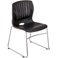 steelco curve visitor chair sled base black