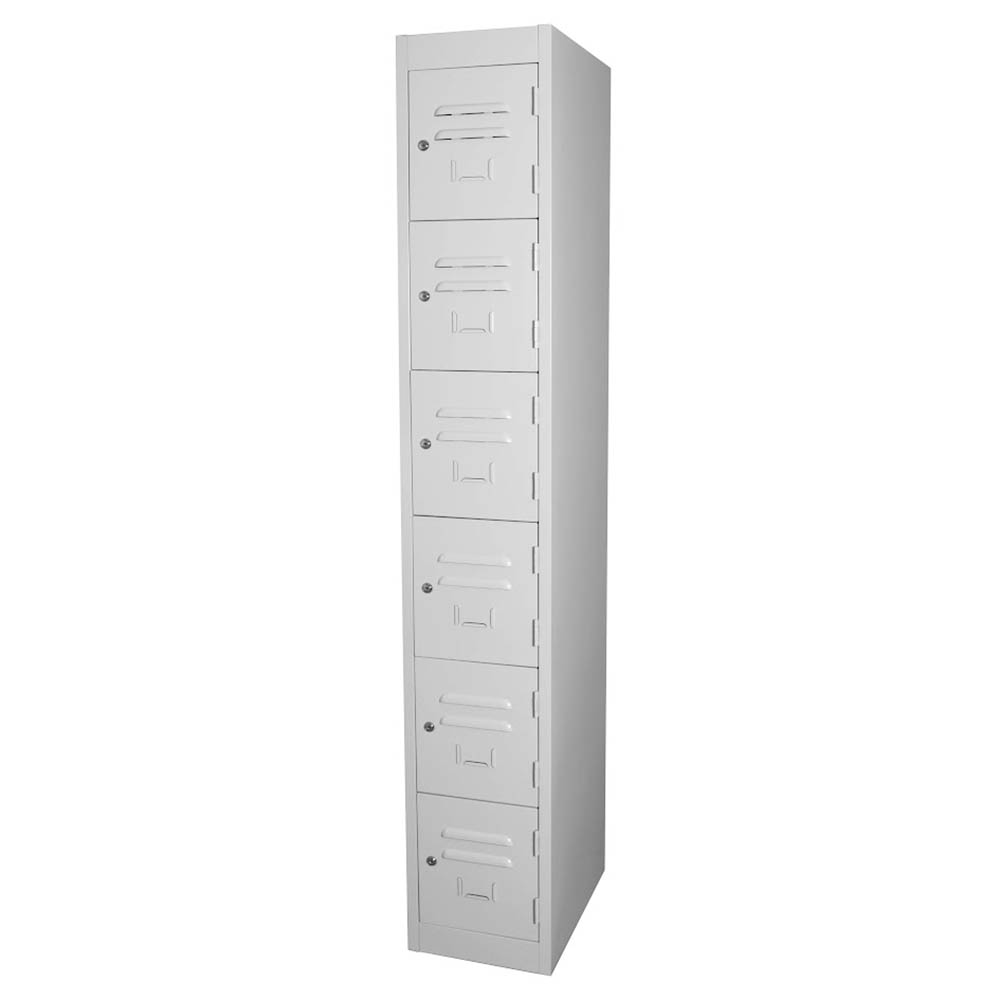 STEELCO STEEL LOCKER 6 DOOR INCLUDING HANGING RAIL AND SHELF 1830 X 380 X 460MM |  | 7119133