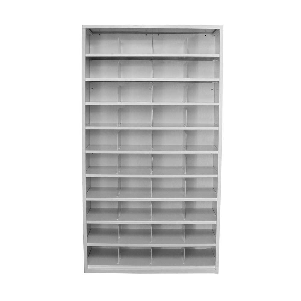 Image for STEELCO PIGEONHOLE SHELVING UNIT 40 COMPARTMENTS 1830 X 1000 X 386MM WHITE SATIN from Angletons Office National