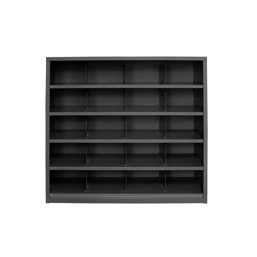 Image for STEELCO PIGEONHOLE SHELVING UNIT 20 COMPARTMENTS 940 X 1000 X 386MM BLACK SATIN from Connelly's Office National