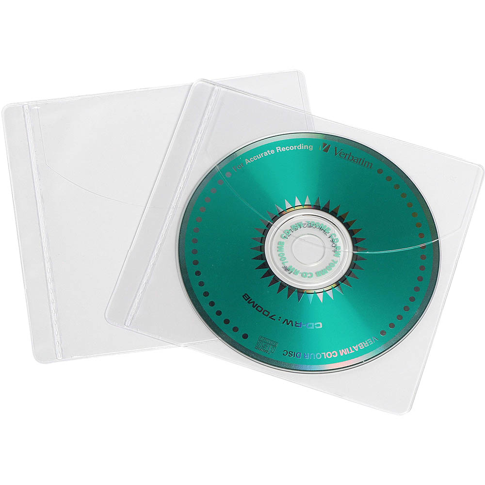 Image for CUMBERLAND CD/DVD POCKET 130 X 143MM PVC CLEAR PACK 10 from Two Bays Office National