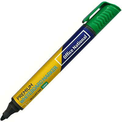 Image for OFFICE NATIONAL PREMIUM WHITEBOARD MARKER BULLET GREEN from Express Office National