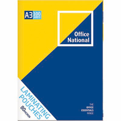 Image for OFFICE NATIONAL LAMINATING POUCH 80 MICRON A3 CLEAR PACK 100 from Two Bays Office National