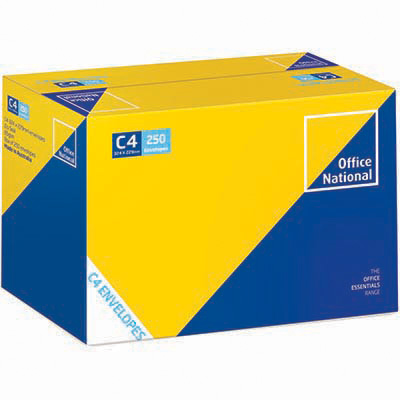 Image for OFFICE NATIONAL C4 ENVELOPES POCKET PLAINFACE STRIP SEAL 80GSM 324 X 229MM WHITE BOX 250 from Axsel Office National