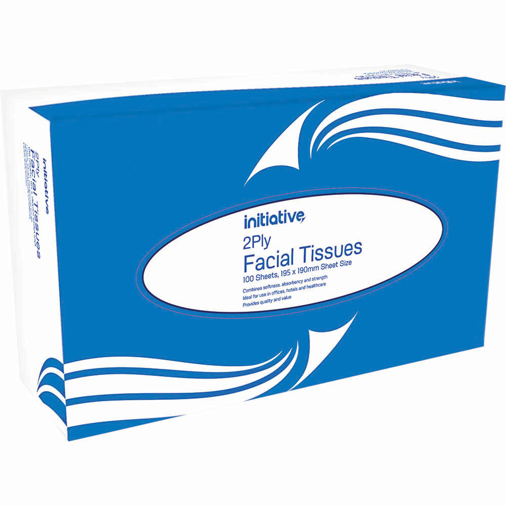 Image for INITIATIVE FACIAL TISSUES 2-PLY PACK 100 from Complete Stationery Office National (Devonport & Burnie)