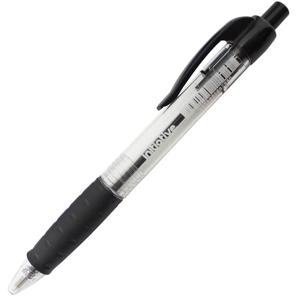 Image for INITIATIVE RETRACTABLE BALLPOINT PENS MEDIUM BLACK BOX 12 from Connelly's Office National