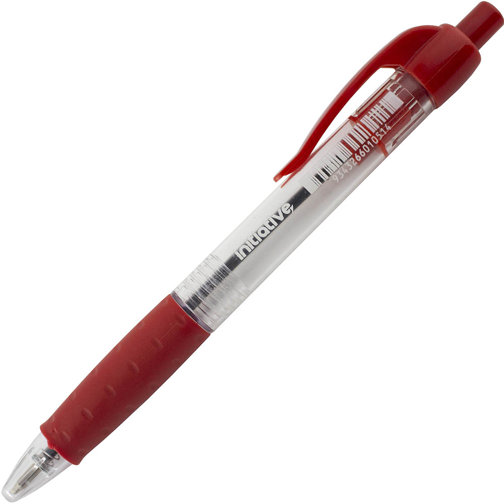 Image for INITIATIVE RETRACTABLE BALLPOINT PENS MEDIUM RED BOX 12 from Ezi Office National Tweed