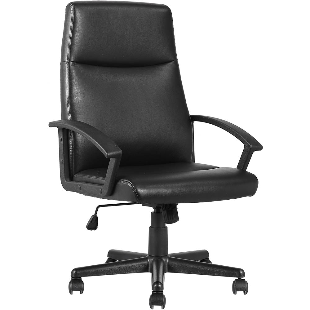 Image for MATISSE EXECUTIVE CHAIR HIGH BACK ARMS BLACK LEATHER from PaperChase Office National