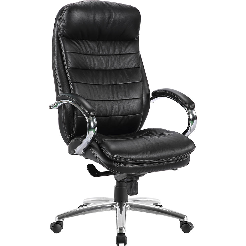 Image for MONET EXECUTIVE CHAIR HIGH BACK ARMS BLACK LEATHER from Paul John Office National