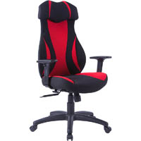 monza gaming chair high back arms red/black