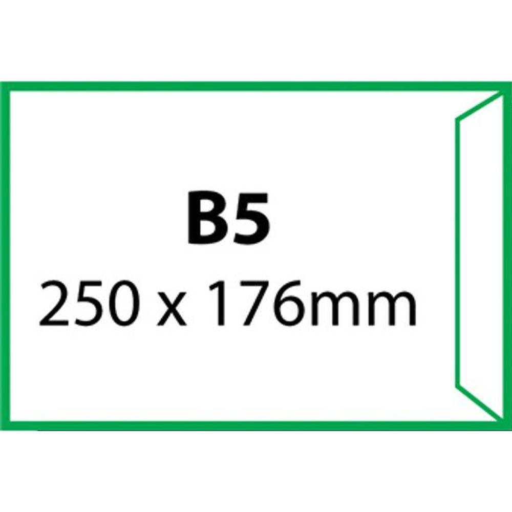Image for TUDOR B5 ENVELOPES POCKET PLAINFACE STRIP SEAL 100GSM 250 X 176MM WHITE BOX 250 from Angletons Office National