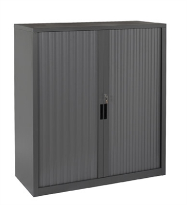 Image for STEELCO TAMBOUR DOOR CABINET 3 SHELVES 1320H X 900W X 463D MM BLACK SATIN from Surry Office National