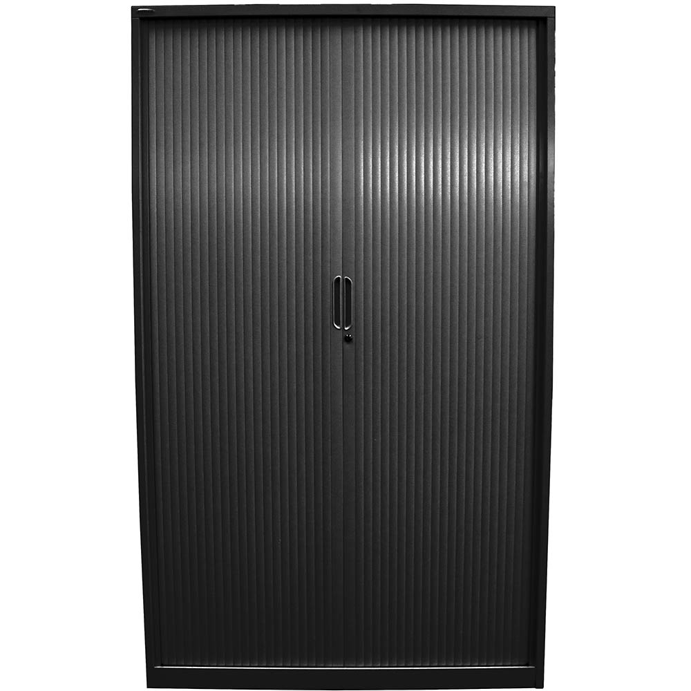 Image for STEELCO TAMBOUR DOOR CABINET 5 SHELVES 2000H X 1200W X 463D MM BLACK SATIN from Office National Sydney Stationery