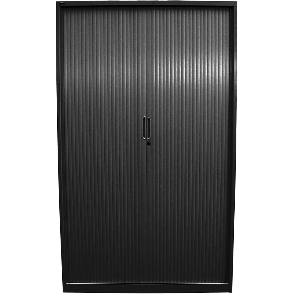 Image for STEELCO TAMBOUR DOOR CABINET 5 SHELVES 2000H X 900W X 463D MM BLACK SATIN from SBA Office National - Darwin