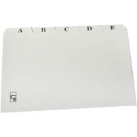 cumberland card box index divider pvc printed a-z 102 x 155mm grey
