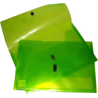 Image for POP POLYWALLY WALLET HOOK AND LOOP CLOSURE 30MM GUSSET FOOLSCAP LIME from Office National Kalgoorlie