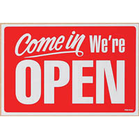 headline sign open/closed 200 x 300mm red/white