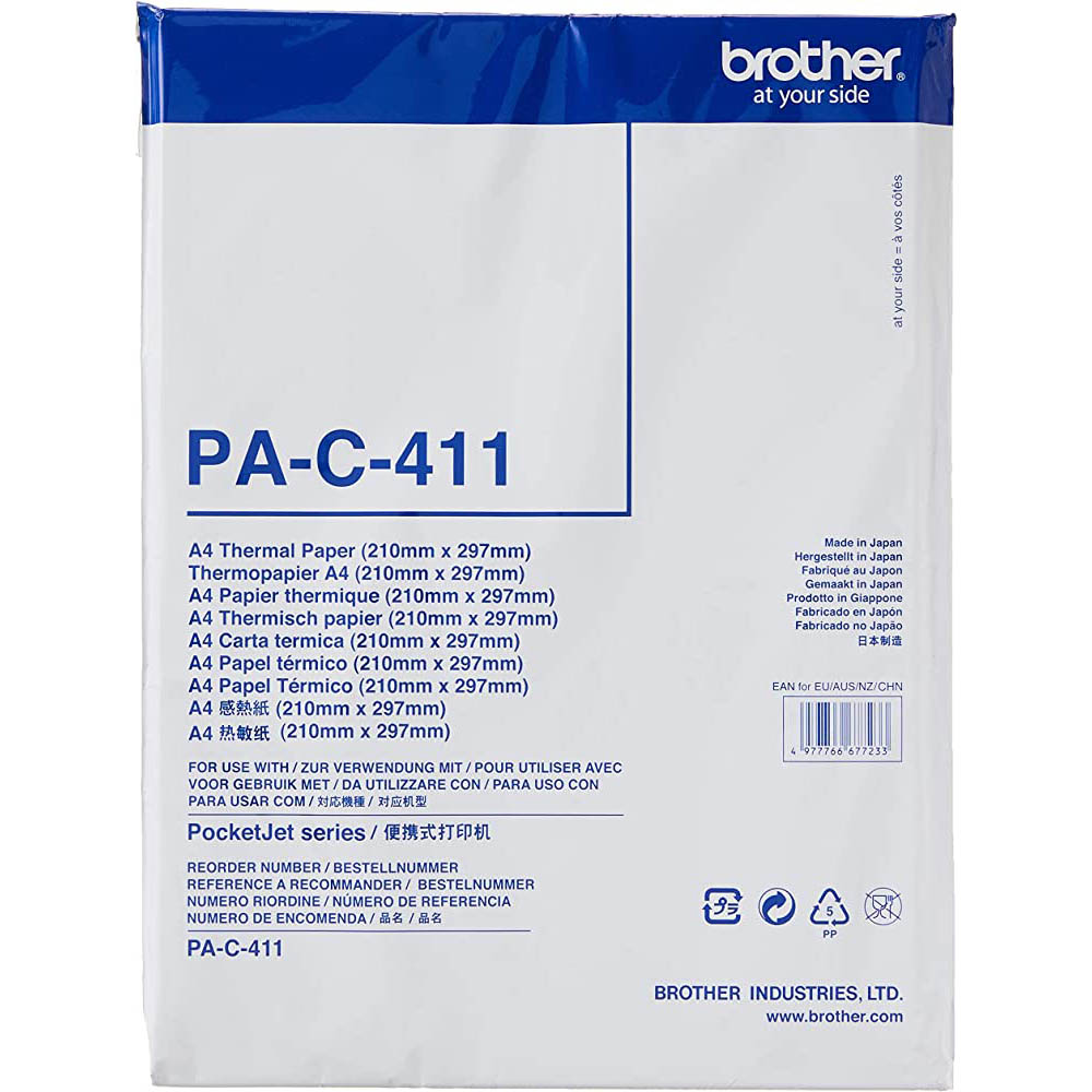 Image for BROTHER PA-C41120YR POCKETJET THERMAL PAPER 20YR ARCHIVE LIFE PACK 100 from Bolton's Office National