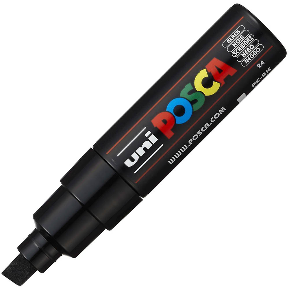 Image for POSCA PC-8K PAINT MARKER CHISEL BROAD 8MM BLACK from Aztec Office National Melbourne