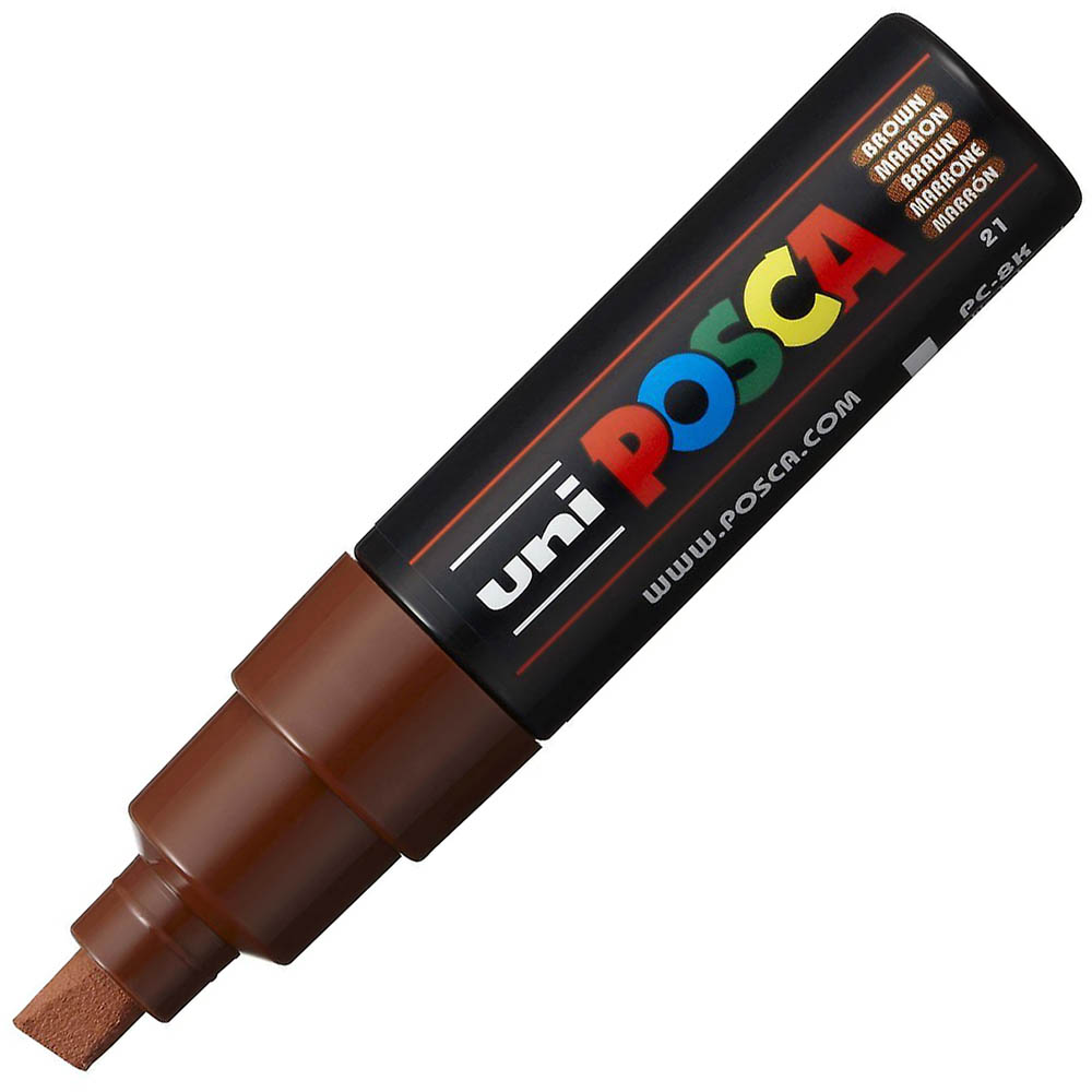 Image for POSCA PC-8K PAINT MARKER CHISEL BROAD 8MM BROWN from Discount Office National