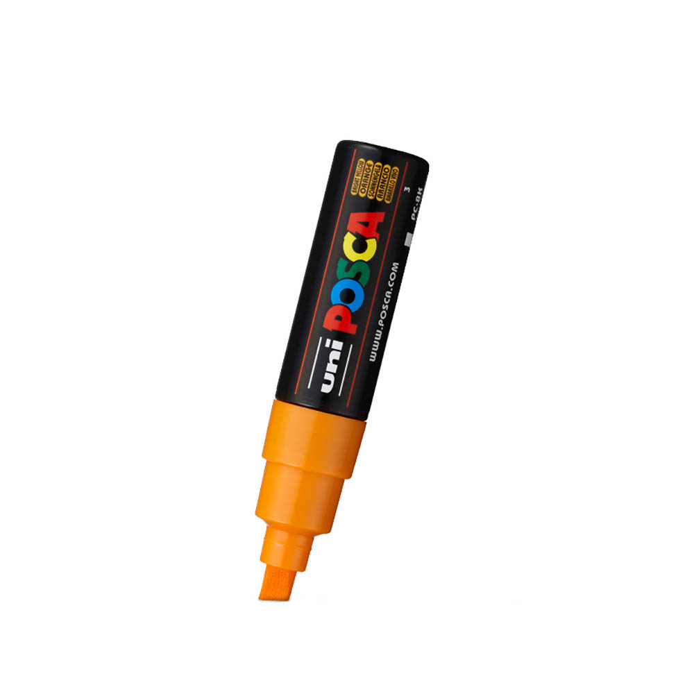 Image for POSCA PC-8K PAINT MARKER CHISEL BROAD 8MM BRIGHT YELLOW from Office National Balcatta