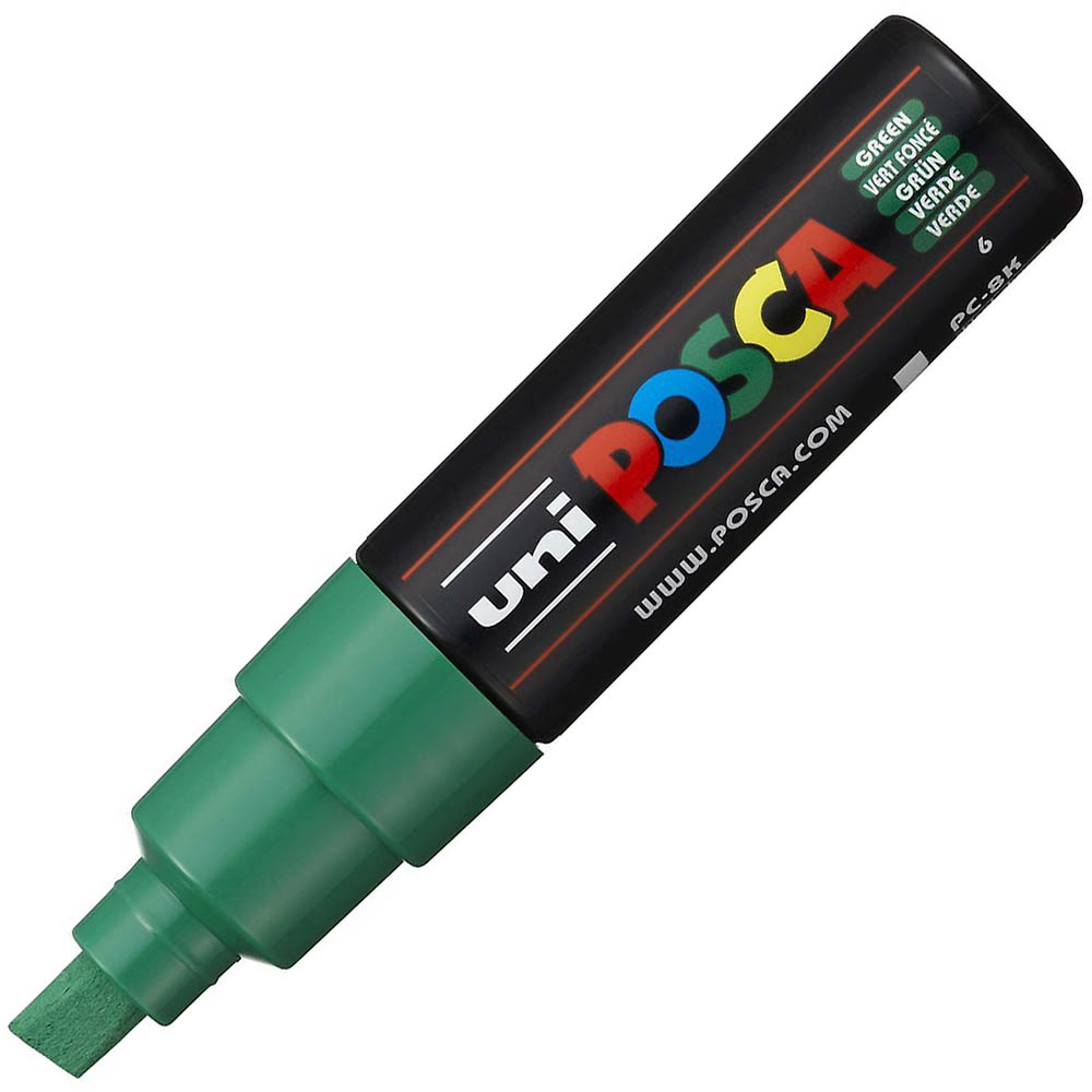Image for POSCA PC-8K PAINT MARKER CHISEL BROAD 8MM GREEN from Aztec Office National Melbourne